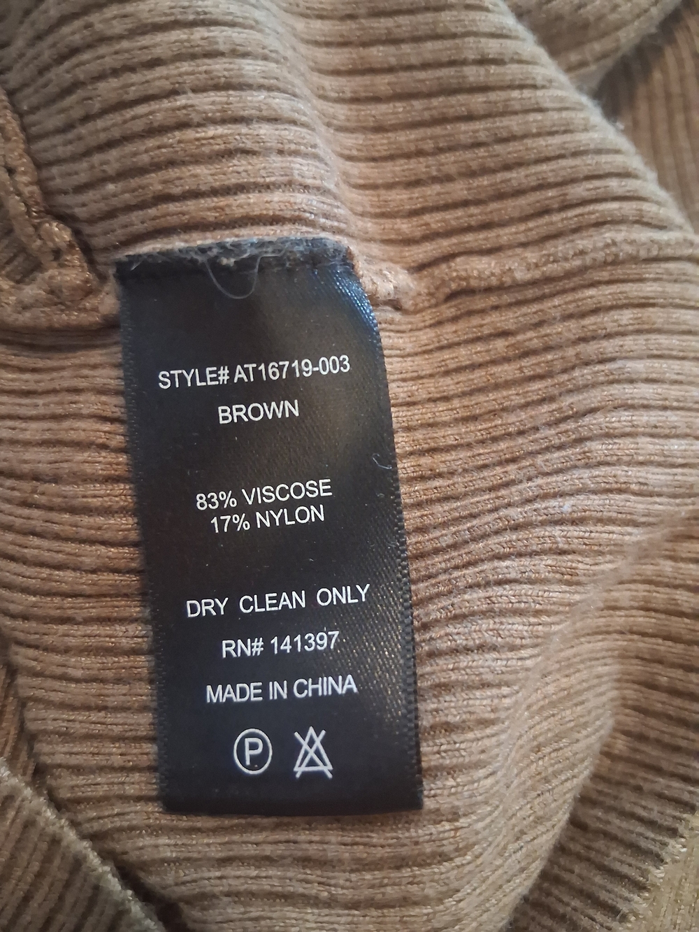 Astr Ribbed Faux Wrap Long Sleeve V Neck Sweater Top In Brown - Picture 6 of 6